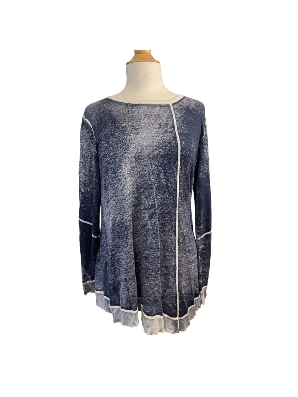 Women's Cullen Blue & White Long Sleeve Shirt Size L